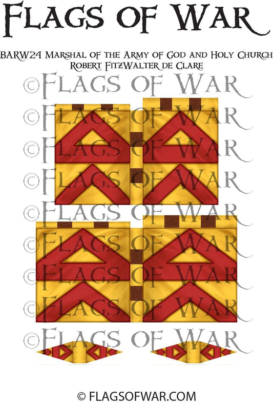28mm flag BARW24 Marshal of the Army of God and Holy Church Robert FitzWalter de Clare for Barons' War range