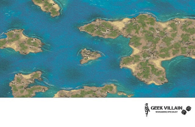 Geek Villain Wargaming Battle Mat 6x4 Caribbean Islands