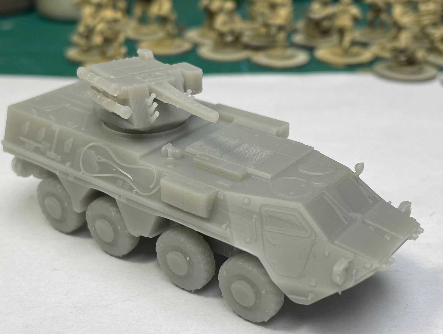 15mm modern Ukrainian BTR-4 3D printed resin military vehicle model unpainted