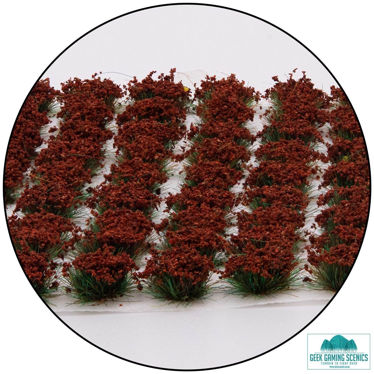 Lukes APS Poppy Flower 6mm self-adhesive static grass tufts in vibrant autumn colors for model bases and dioramas