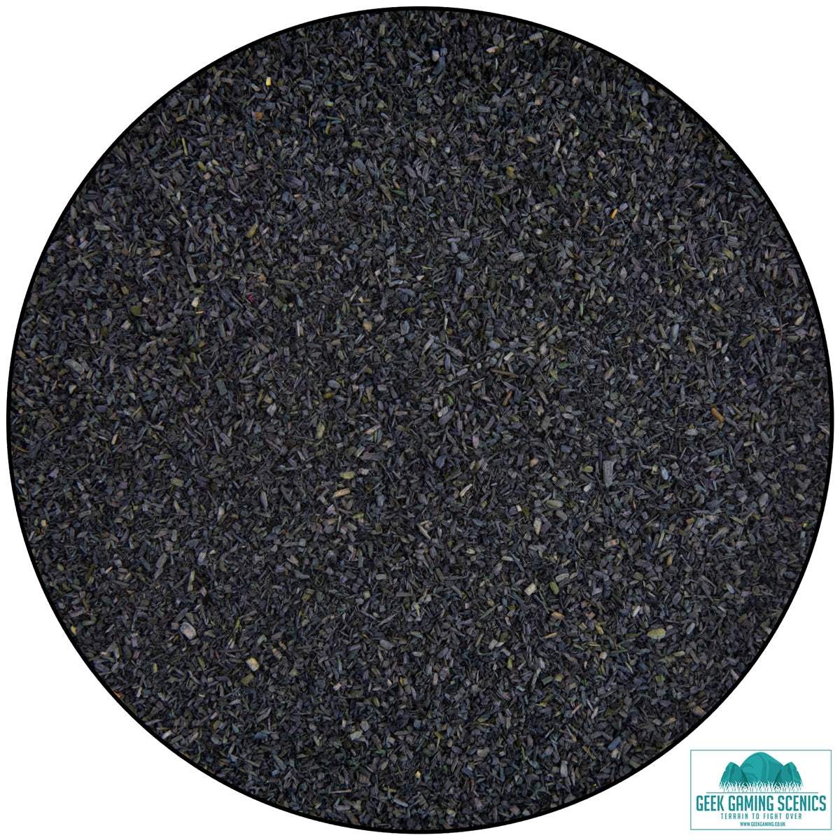 Lukes Aps Scatter Tarmac Black dyed sawdust scatter for wargaming, dioramas, and model scenery with durable, colorfast finish, 40g pack.