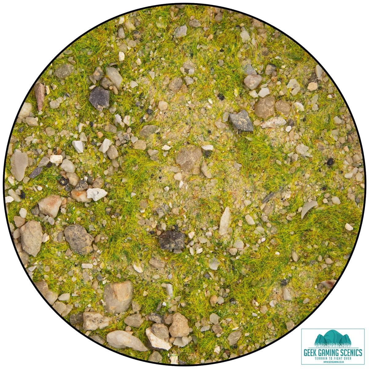 Lukes Aps Base Ready Mediterranean Soil 180ml with mixed sands, gravels, static grass, and aggregates for miniature basing.
