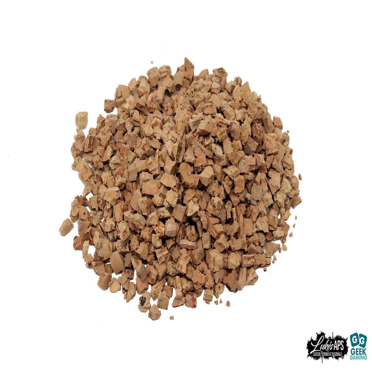 Pile of large cork granules resembling boulders for model basing and dioramas