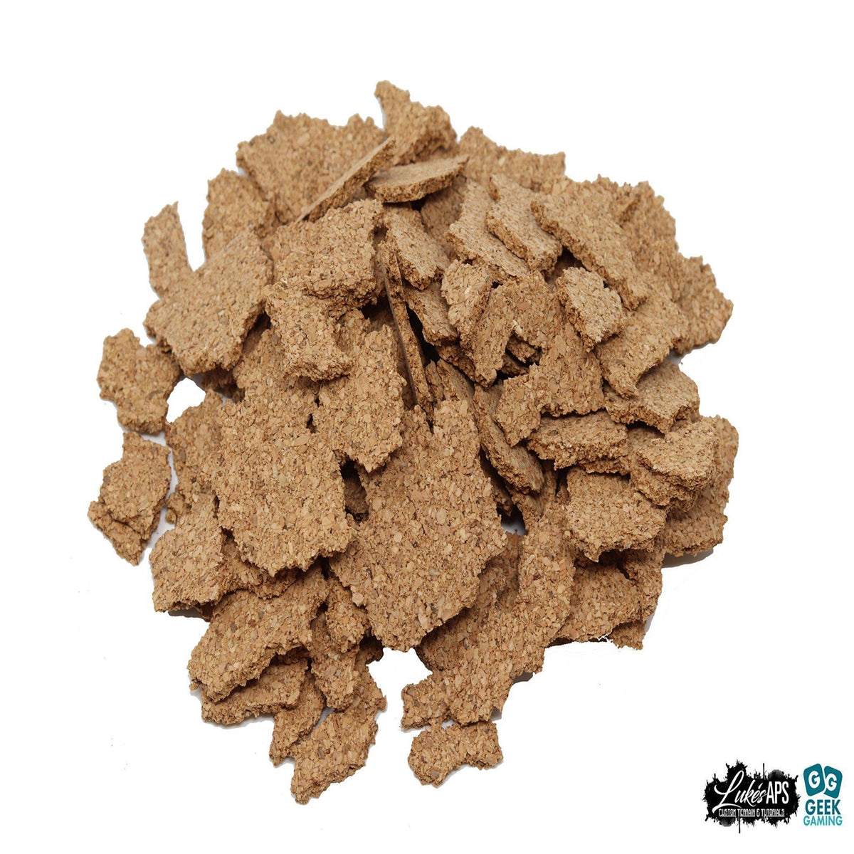 Pile of irregular cork pieces for creating realistic rubble and rock formations in modeling and dioramas