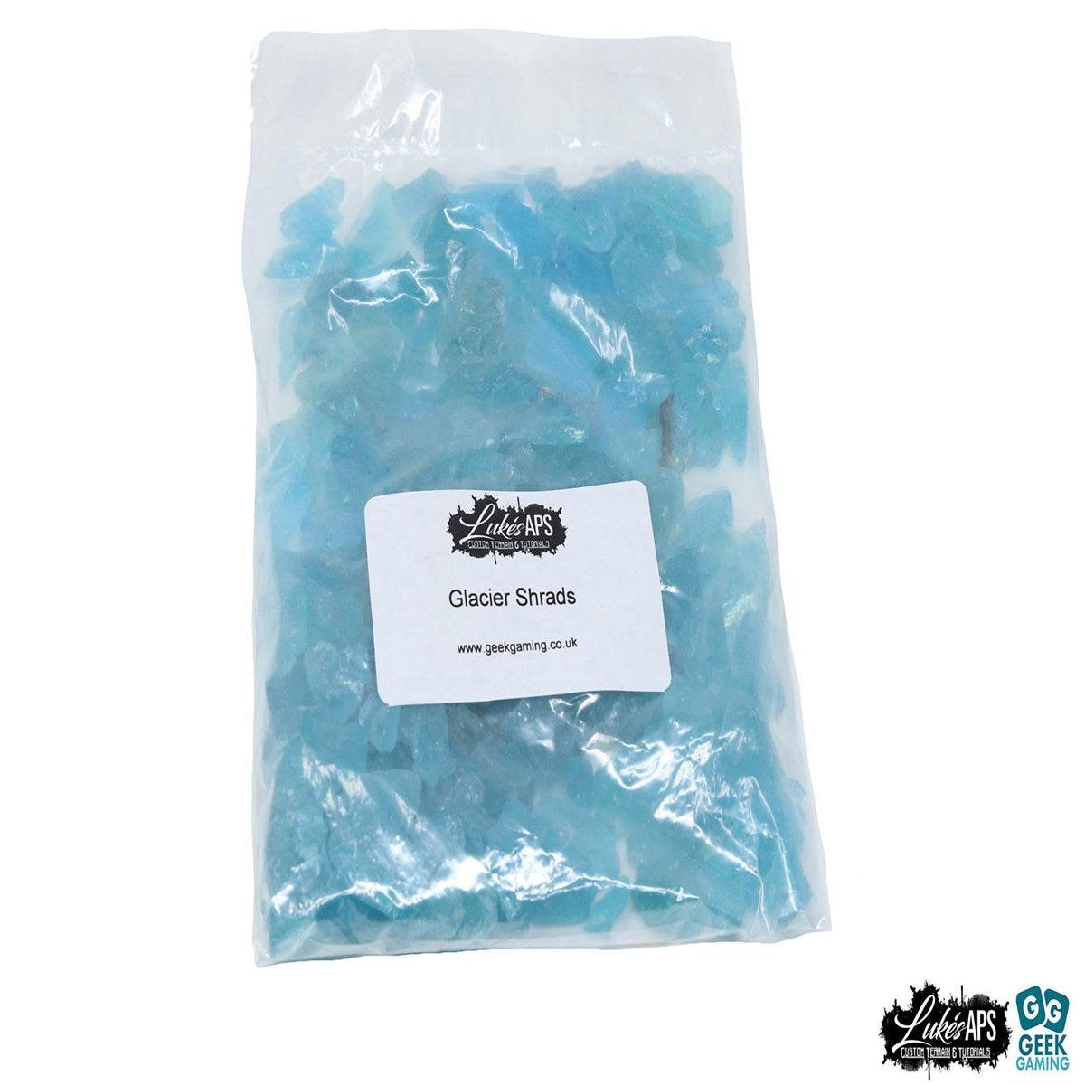 Bag of blue Glacier Shards gaming terrain pieces sized 5-20mm, approx. 200g