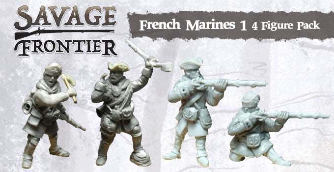28mm Winter French Marines metal miniatures pack with four figures and snow shoes accessories