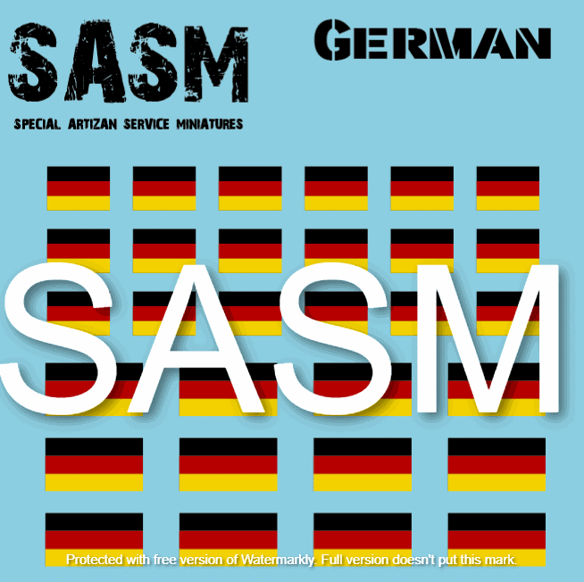 28mm German flag decals sheet for Special Artizan Service Miniatures SASM