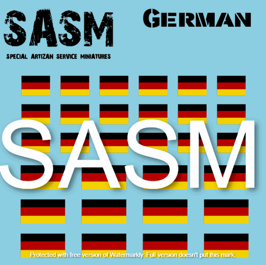 28mm German flag decals sheet for Special Artizan Service Miniatures SASM
