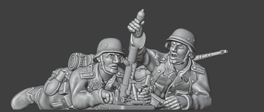 28mm WW2 German Infantry 50mm Mortar