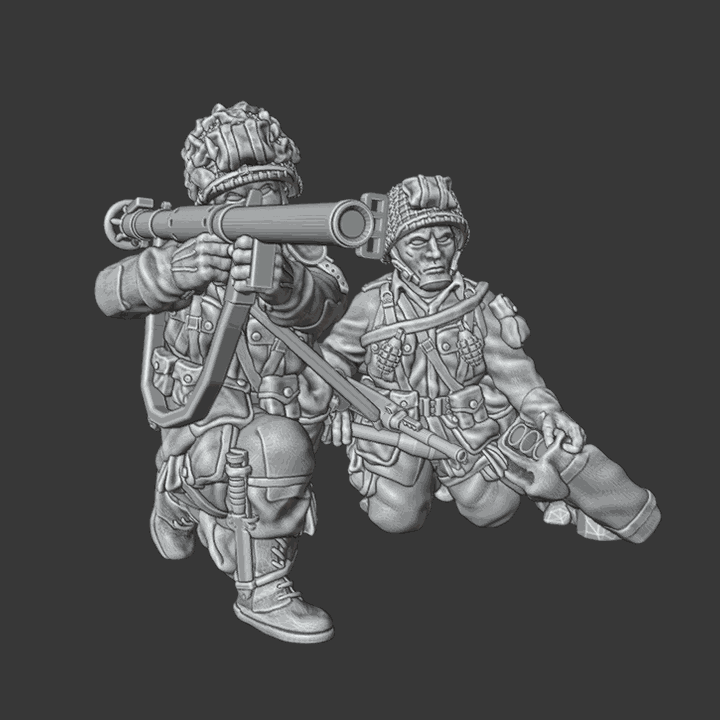 28mm US Paratroopers Bazooka Team firing 2