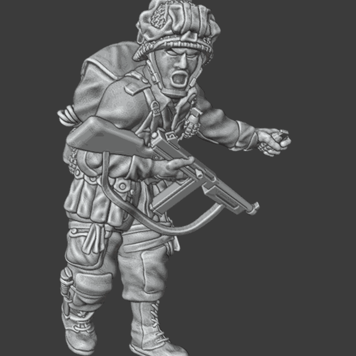28mm WW2 US PARATROOPER OFFICER/NCO SMG and GRENADE