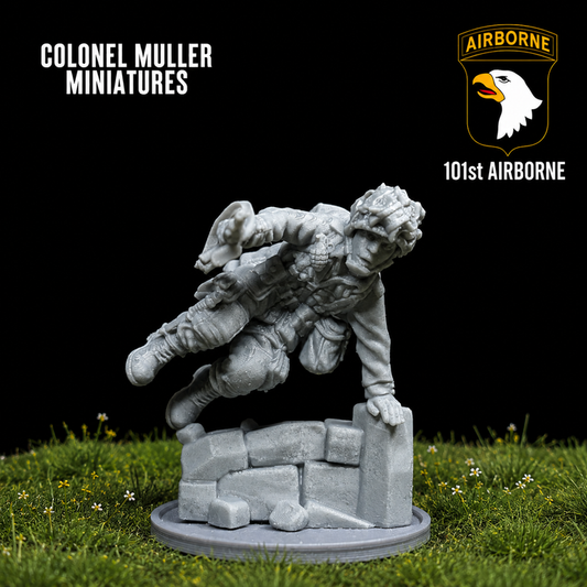 28mm WW2 US AIRBORNE JUMPING RIFLEMAN New pose
