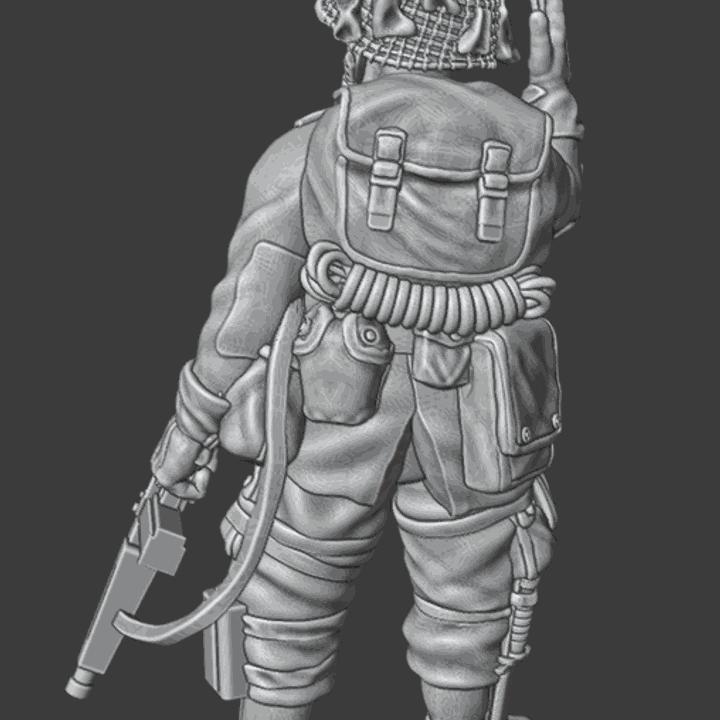28mm WW2 US PARATROOPER OFFICER/NCO ADVANCE SIGN