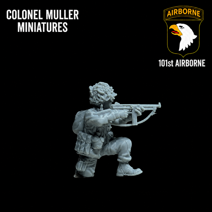 28mm WW2 US AIRBORNE SMG Firing Jack