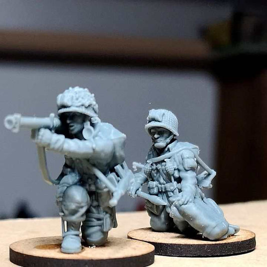 28mm US Paratroopers 3D printed resin bazooka team miniature models unpainted