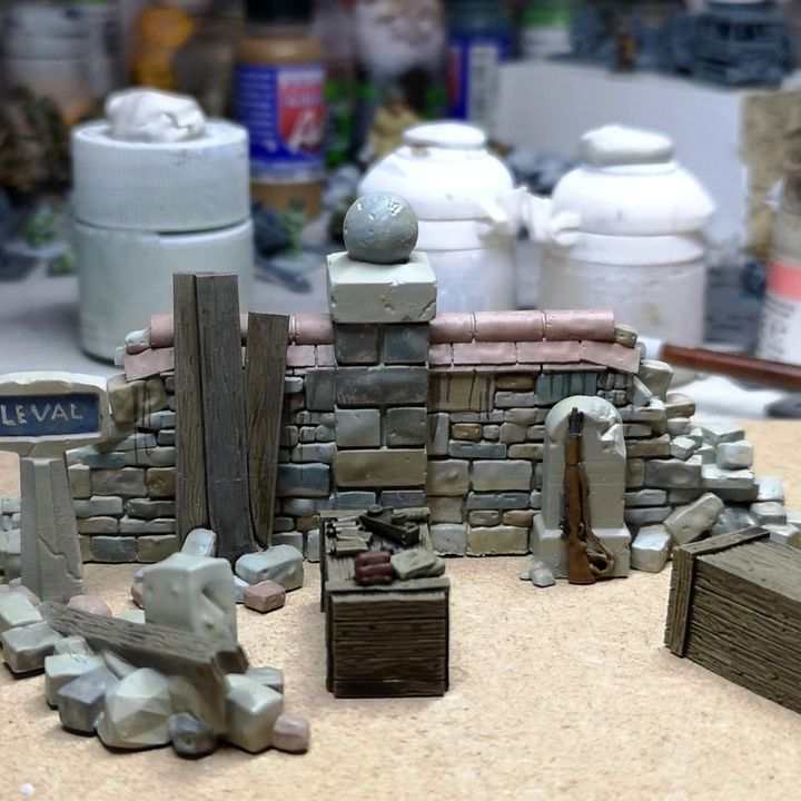 28mm WW2 Normandy ruins set