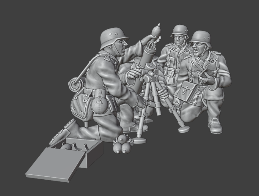 28mm WW2 German Infantry 81mm Mortar