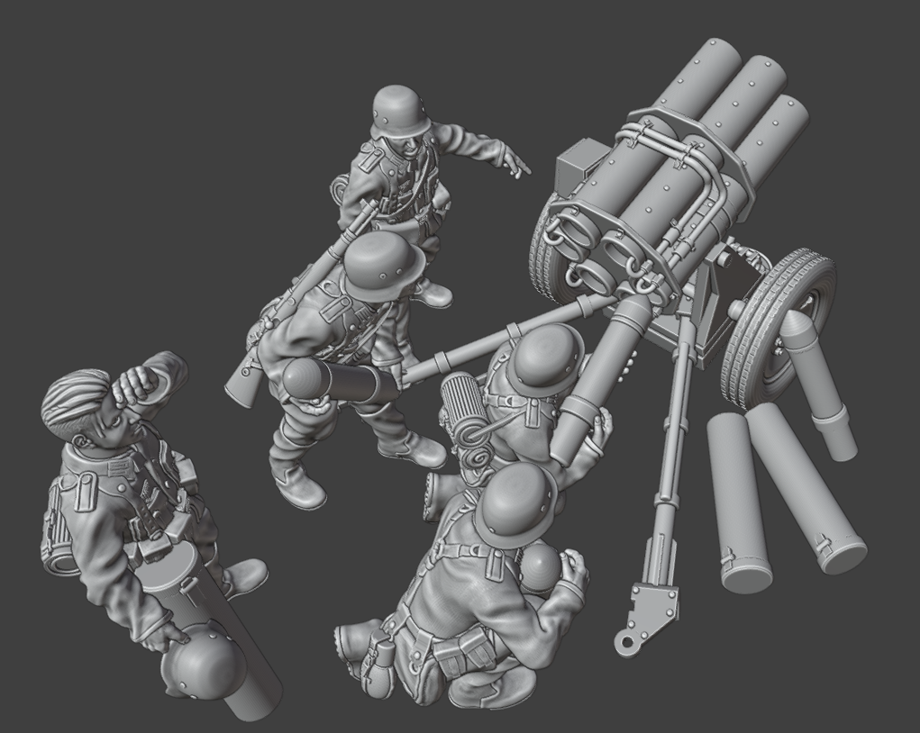 28mm WW2 German Infantry 150mm NEBELWERFER