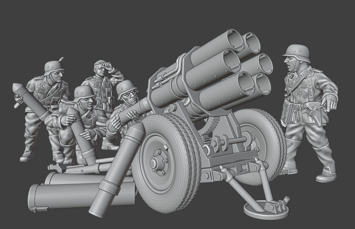 28mm WW2 German Infantry 150mm NEBELWERFER