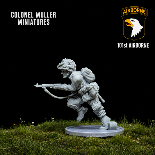 28mm WW2 US  AIRBORNE CHARGING RIFLEMAN New pose