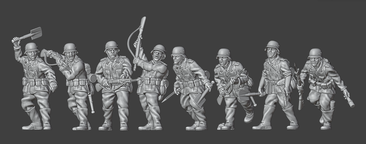 28mm WW2 German Infantry Close Combat Team