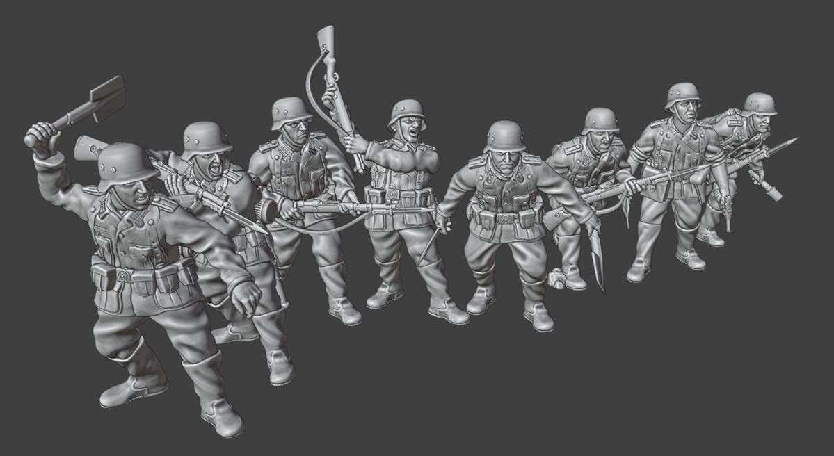 28mm WW2 German Infantry Close Combat Team