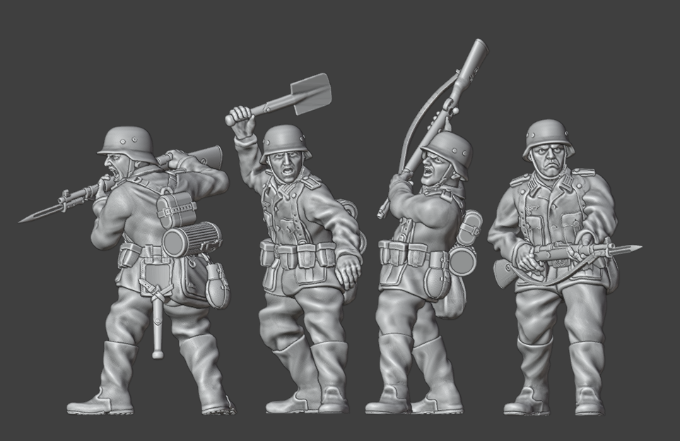 28mm WW2 German Infantry Close Combat Team