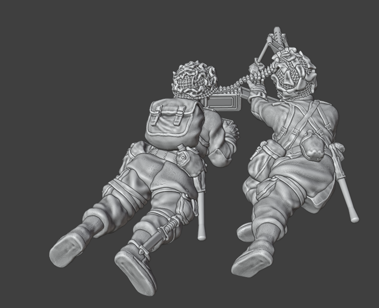 28mm WW2 US AIRBORNE LMG TEAM FIRING