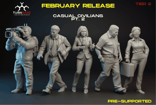 28mm modern news reporters miniature wargaming resin models set of five unpainted
