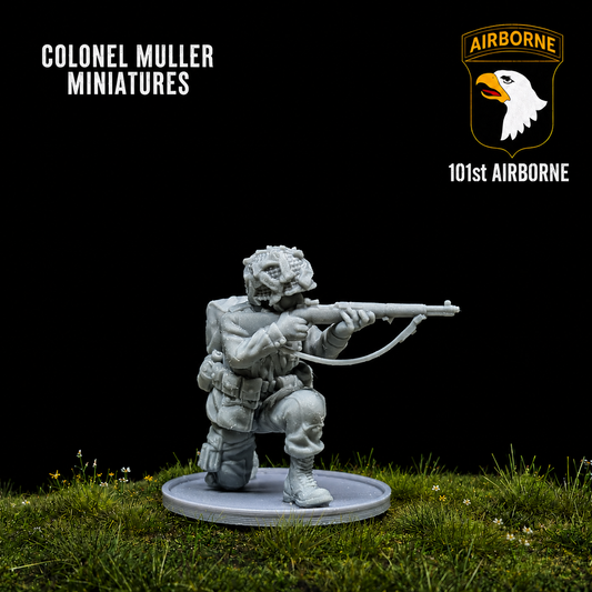 28mm WW2 US  AIRBORNE FIRING RIFLEMAN New pose