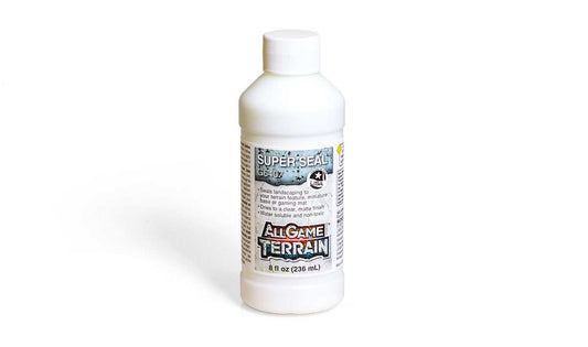 AllGame Terrain Super Seal spray glue for sealing miniature terrain, clear matte finish, 8 fl oz bottle