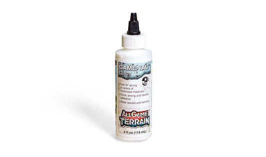 AllGame Terrain Game-TAC Glue bottle 4 fl oz strong hold clear matte adhesive for turf terrain and landscaping materials