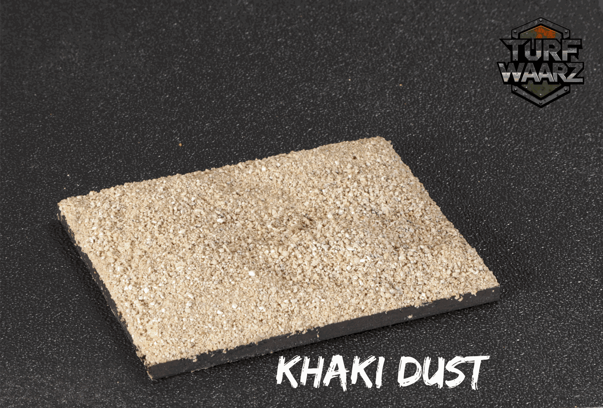 Turf Waarz Khaki Dust Debris wargame scenic base with textured khaki sand and gravel terrain detailing