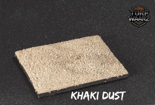 Turf Waarz Khaki Dust Debris wargame scenic base with textured khaki sand and gravel terrain detailing