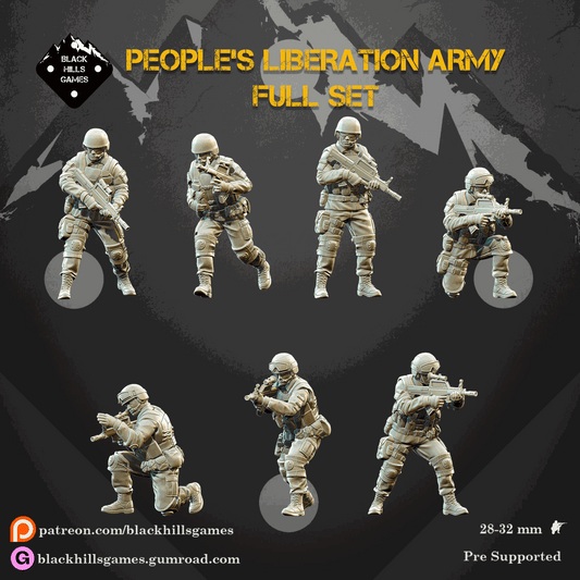 28mm modern PLA Liberation Army 7 resin miniatures unpainted full set
