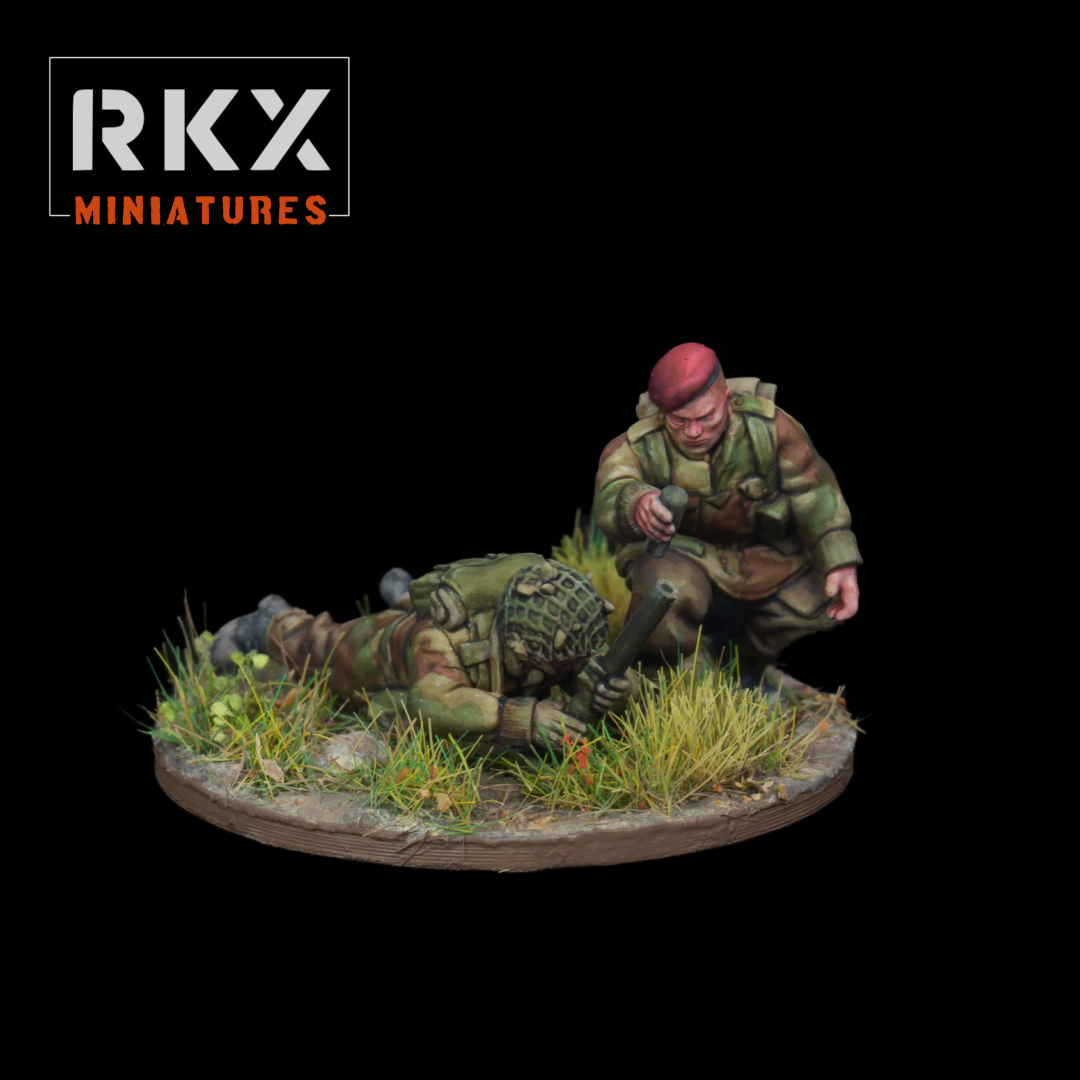 28mm British Airborne Paratrooper 2 Inch Mortar