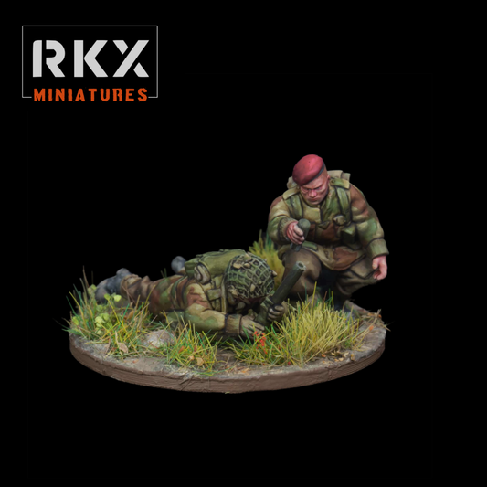 28mm British Airborne Paratrooper 2 Inch Mortar