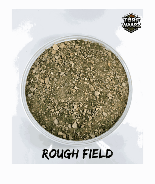 Turf Waarz Rough Field Wargame Terrain with natural gravels and sands in a plastic container for miniature and tabletop modeling