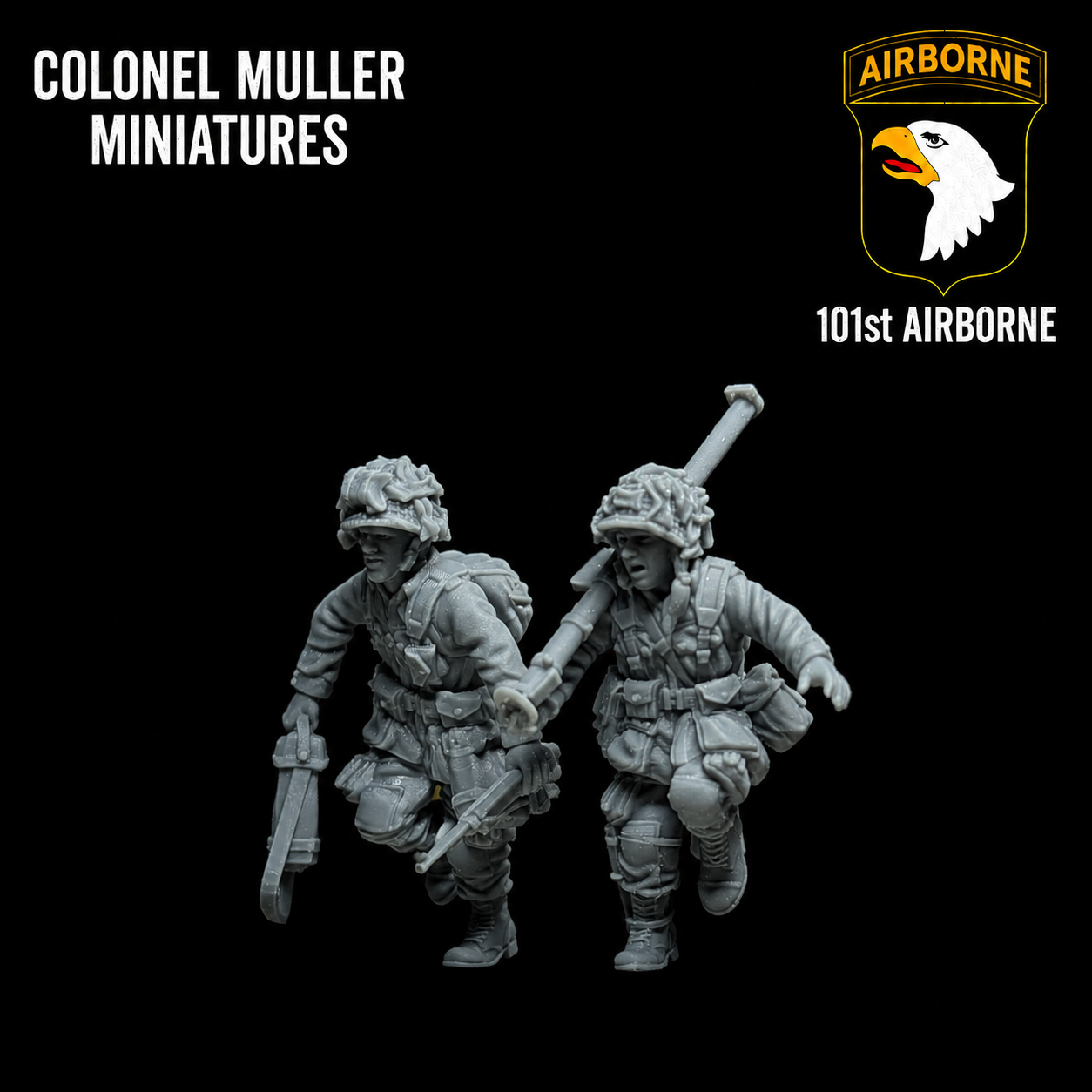 28mm WW2 US AIRBORNE BAZOOKA TEAM ON THE MOVE