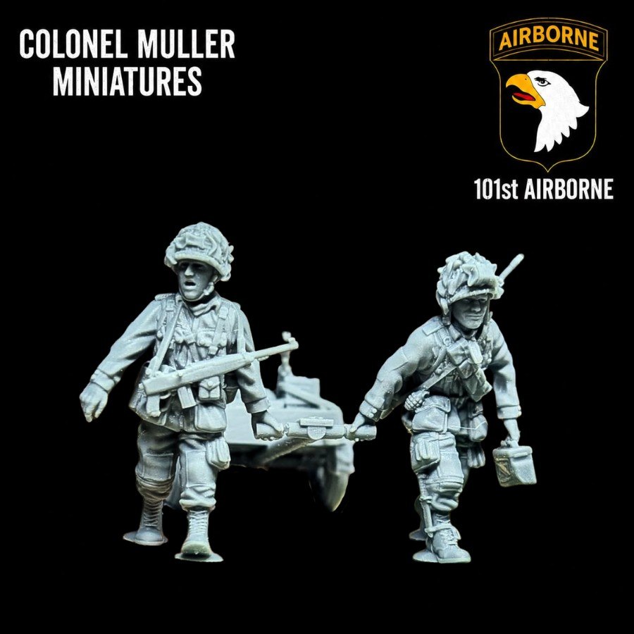 28mm WW2 US AIRBORNE Hand Cart Team