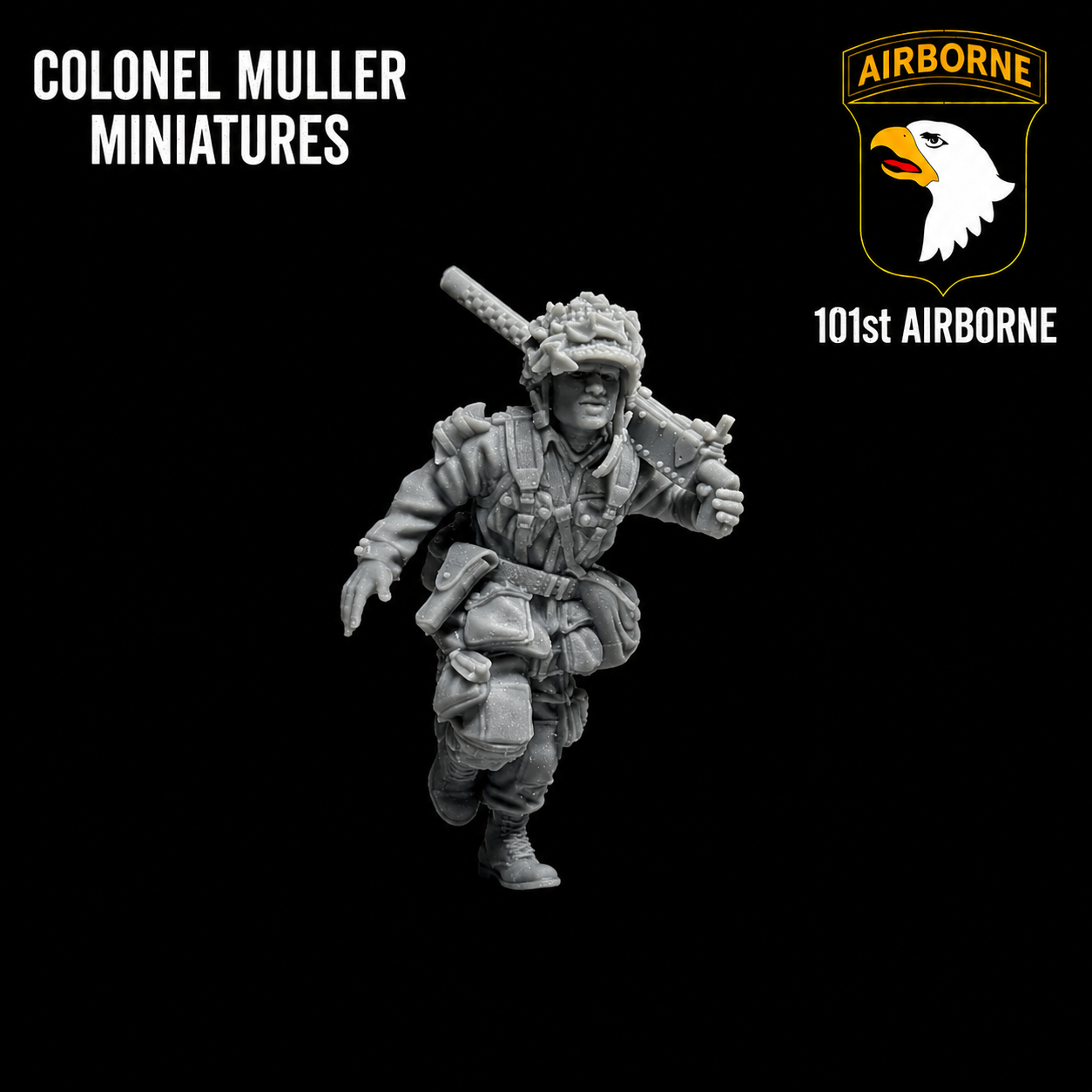 28mm WW2 US AIRBORNE  BROWNING 1919 MMG ON THE MOVE