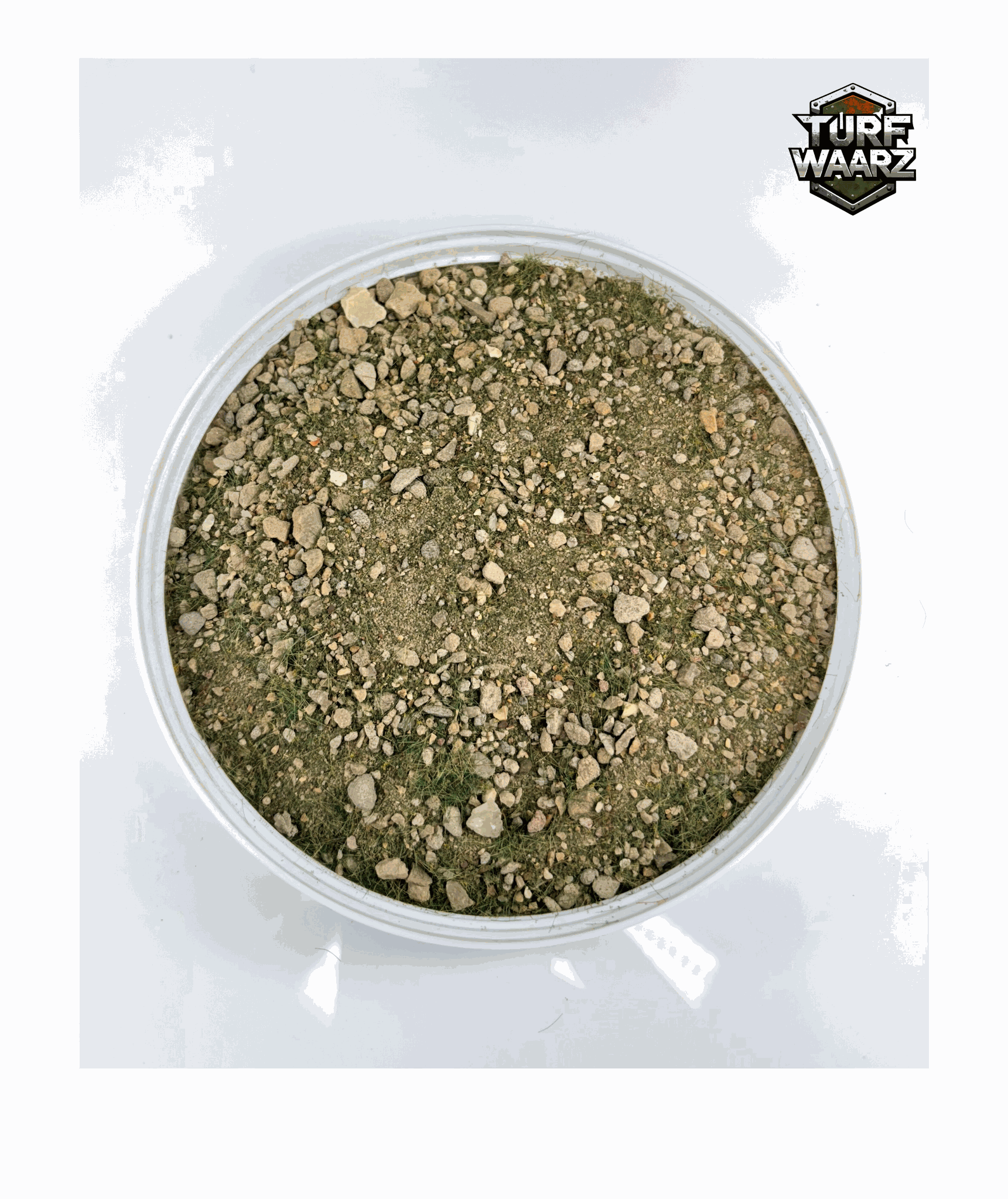 Rough Field Wargame Terrain container with natural gravel and sand textures for tabletop and miniature wargames.