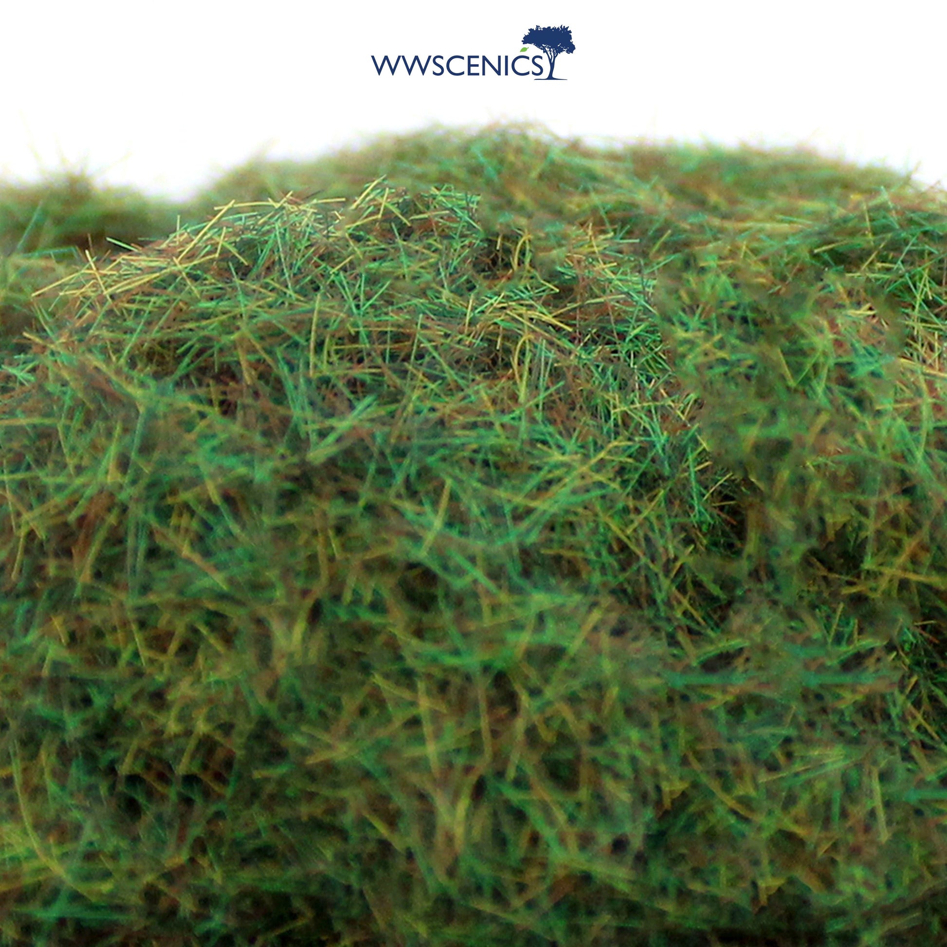 WWScenics 4mm Autumn Static Grass in burnt orange, golden yellow, and deep brown for realistic fall terrain modeling and miniatures.