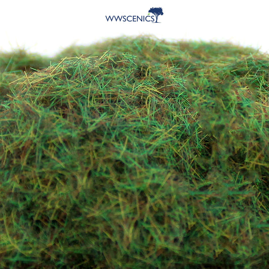 WWScenics 4mm Autumn Static Grass in burnt orange, golden yellow, and deep brown for realistic fall terrain modeling and miniatures.