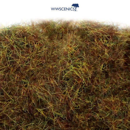 WWScenics 4mm Winter Static Grass blend of pale green and straw fibers for realistic cold-season miniature terrain basing and dioramas