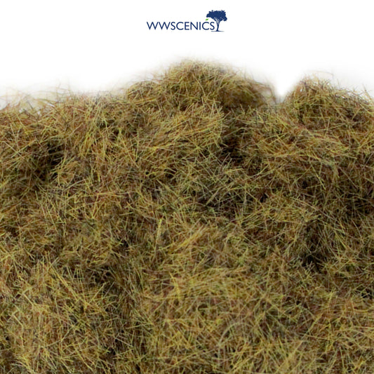 WWScenics 4mm Patchy Static Grass 100g multi-tone blend for realistic miniature terrain and diorama ground cover