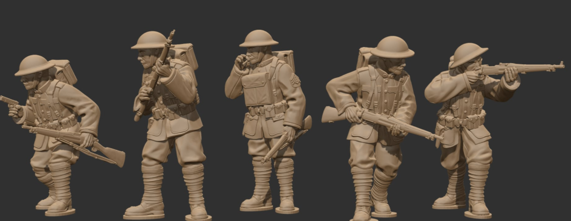 28mm WW1 American Riflemen Squad