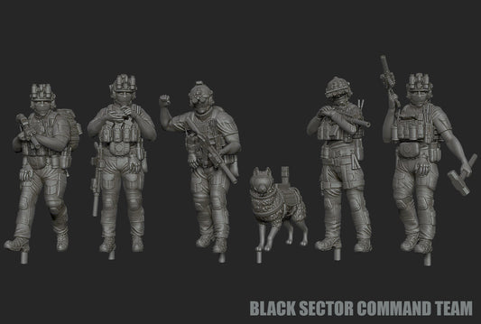 28mm Modern GUNSLINGER: Black Sector GIG 'Command Team'