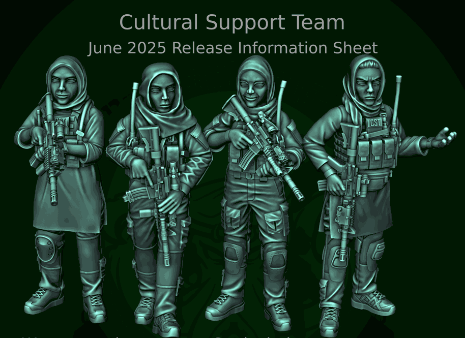 28mm modern female cultural support team resin figures set of four unpainted heroic scale models