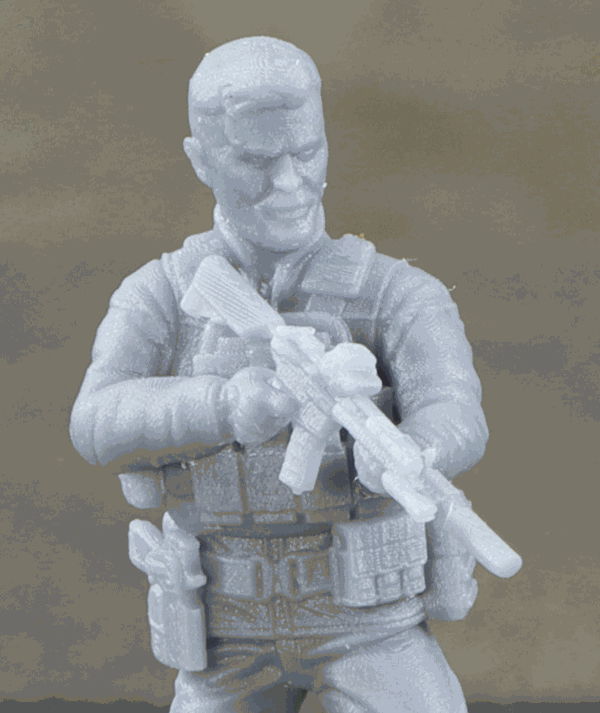 32mm Special Forces Extractor resin miniature unpainted military figure with rifle detailed gear